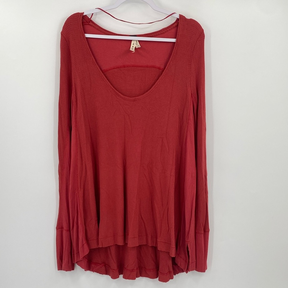Free People Malibu Thermal Top S Burnt Orange-Red size Med